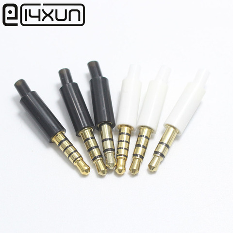 4 unids piezas DIY Mini 3,5mm estéreo auriculares Jack 3/4/5 Pole 3,5 Audio enchufe adaptador conector blanco y negro chapado en oro ► Foto 1/6