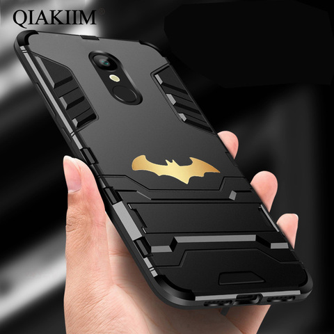 Funda con soporte de Batman para Xiaomi Redmi 4, 4X, 5 Plus, 5A, 6 Pro, 6A, 7, 8, 9 SE, Note 8, 6, 7, armadura híbrida antichoque ► Foto 1/6