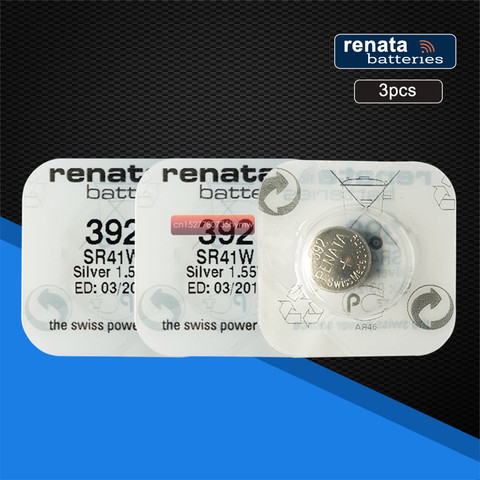 Pilas para reloj renata 392 SR41W 1,55 V, paquete de 3 pilas de óxido de plata 100% marca original renata 392 renata 41 ► Foto 1/6