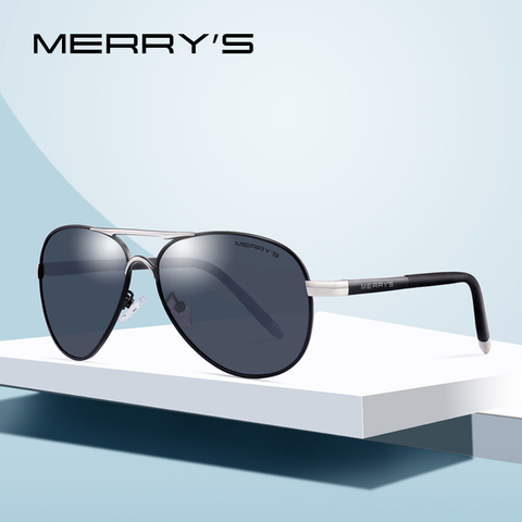 MERRYS hombres clásico piloto gafas de sol polarizadas HD de aluminio de conducción gafas de sol de tonos UV400 S8513 ► Foto 1/6