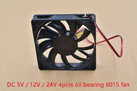 3d impresora fan 8015 ventilador 4 pines 80mm 80mm x 80mm x 15mm 8cm ventilador para tarjeta gráfica DC 5V / 12V 1 Uds ► Foto 1/3