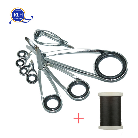 8 Uds./Kit KLH de soporte de acero inoxidable SIC anillo de guía para UL-L-ML de potencia Spinning Reparación de cañas de pescar montaje de reajuste DIY guías de varilla ► Foto 1/6