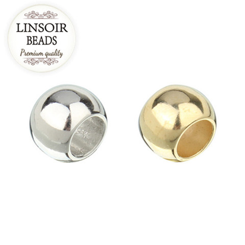 LINSOIR 100 unids/lote 4 6 8 10 12mm CCB perlas de espaciador de Color oro gran agujero grande perlas para la fabricación de la joyería DIY (no metálicos) F1497A ► Foto 1/5