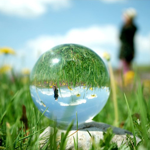 Figuritas de bolas de cristal transparente, esfera de vidrio, decoración del hogar, gran oferta, 200mm ► Foto 1/1