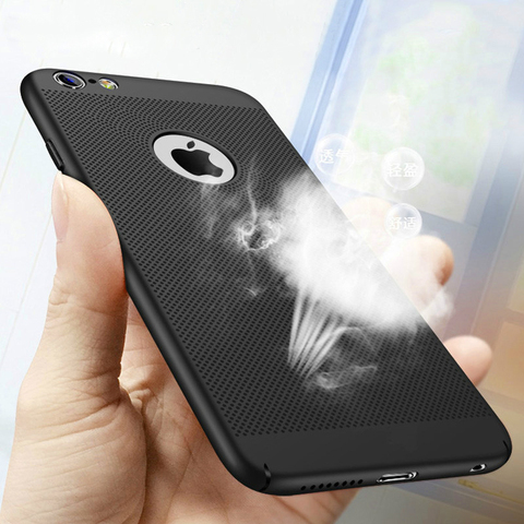 Hueco de la disipación de calor caso duro de la PC para iPhone XS Max XR X 7 8 Plus 6 6S Plus 5 5S SE 11 11Pro max cubierta protectora mate Coque ► Foto 1/6