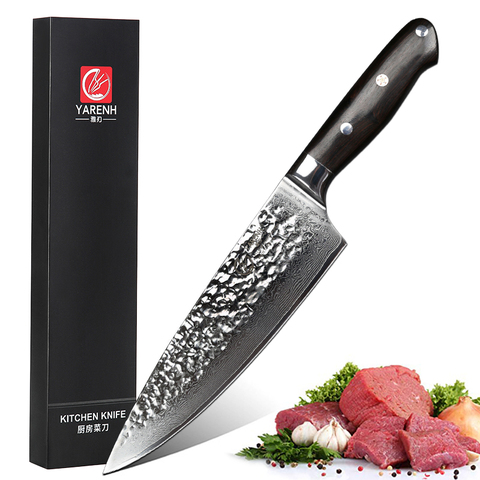 Yarenh-cuchillo de Chef profesional de acero inoxidable, Damasco japonés, Gyuto, los mejores cuchillos de cocina ► Foto 1/6