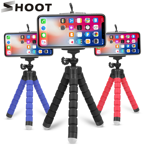 SHOOT-Mini trípode de esponja Flexible para teléfono móvil, trípode de pulpo para iPhone, Samsung, Xiaomi, Huawei, Gopro 9, 8, 7, cámara ► Foto 1/6