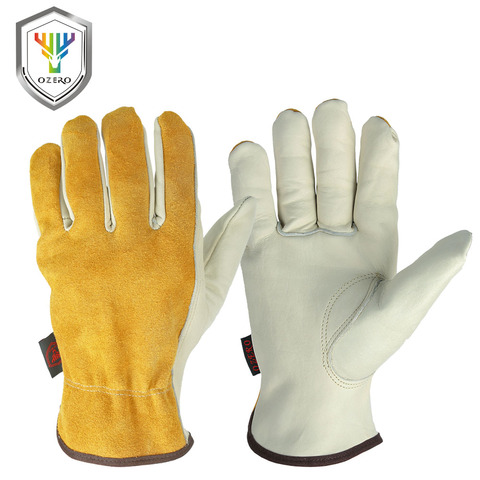 Guantes de trabajo osero guantes de trabajo de cuero de vaca para hombres guantes de trabajo de soldadura guantes de protección de seguridad para jardín deportivo resistente al desgaste de la MOTO 0007 ► Foto 1/6