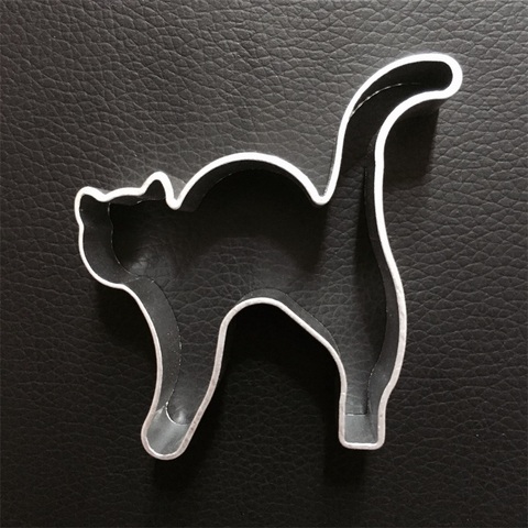 Nueva aleación de aluminio de Halloween forma de gato cortador de galletas cortador de pastel molde de galletas ► Foto 1/3