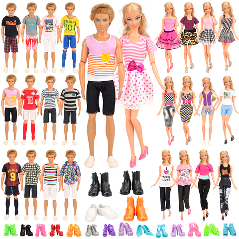 Moda hecha a mano 34 artículos/set = 10 ropa de Ken 4 Ken accesorios  zapatos de muñeca juguetes aleatorios 10 zapatos 10 ropa para vestir Barbie  - Historial de precios y revisión |