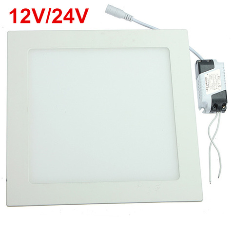 Lámpara LED de panel cuadrado, luz empotrable de techo, 3W/6W/9W/12W/15W/25W, cc 12V- 24V con unidad ► Foto 1/1