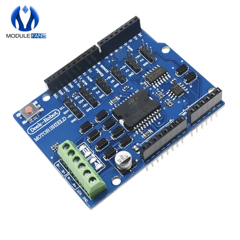 L298P L298 escudo R3 controlador de Motor DC Shiled Junta módulo 2A doble puente completo puente H 2 para arduino UNO r3 de 5 V 12 V ► Foto 1/6