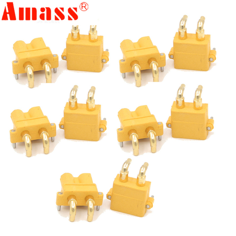 Motor ESC XT30PW Amass XT30PW, enchufe de placa PCB Banana Golden XT30, Conector de clavija de ángulo recto actualizado para modo RC (5 pares), 10 Uds. ► Foto 1/6