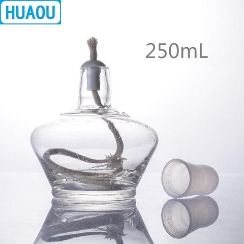 HUAOU-Lámpara de Alcohol de vidrio con tapa de plástico, equipo de química de laboratorio, 250mL ► Foto 1/2