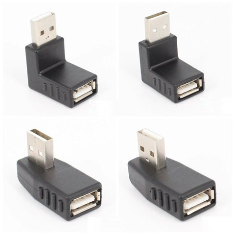 Conector adaptador macho A hembra para ordenador portátil, durabilidad y rendimiento estable, 90 grados, USB 2,0 ► Foto 1/5