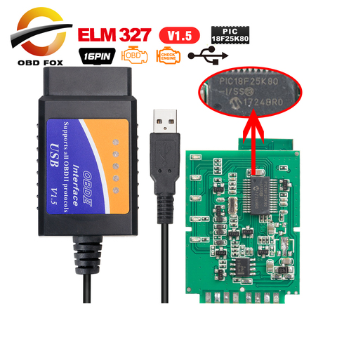 ELM327-herramienta de diagnóstico automático V2.1 USB OBD2, escáner lector de cable, super mini elm 327 V1.5, bluetooth, wifi, para PC/Android/ios ► Foto 1/6