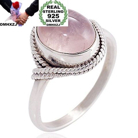 OMHXZJ europea al por mayor moda mujer hombre boda fiesta regalo plata Oval plata circón blanco AAA Taiyin anillo RR310 ► Foto 1/6