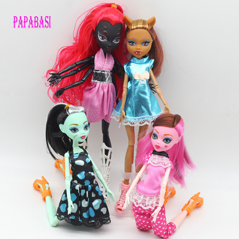 1 Alta Calidad moda muñecas monstruo Draculaura/Clawdeen Wolf/Frankie Stein/Negro WYDOWNA araña muebles cuerpo chicas regalo de Juguetes ► Foto 1/6