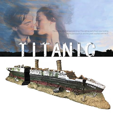 Modelo de resina Titanic para acuario, decoración de barco naufrago, Adorno para acuario Artificial, decoración de barco hundido ► Foto 1/6