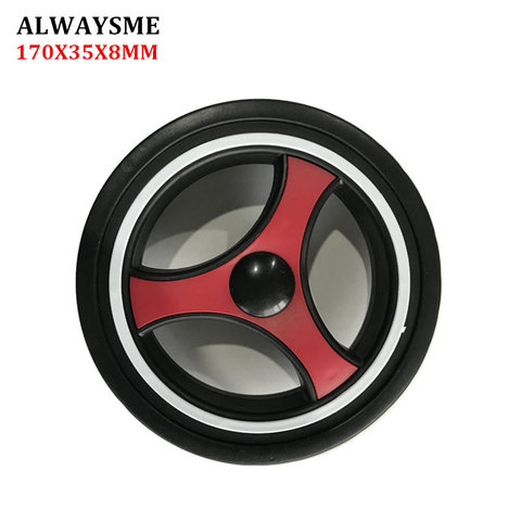 ALWAYSME-piezas de repuesto para cochecito de bebé, ruedas universales delanteras y traseras, diámetro de 170mm, ancho de 35mm, agujero de 8mm, 1 Uds. ► Foto 1/6