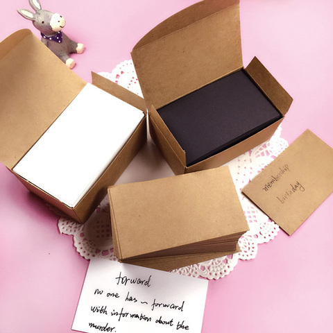 Tarjeta de papel Kraft en blanco y negro, notas para mensajes, regalo de boda o fiesta, gracias, etiqueta de tarjetas, marcapáginas en blanco, Tarjeta De Nombre Kraft, tarjeta de palabra ► Foto 1/6