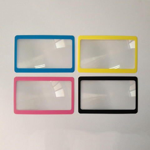 Portátil 3 X lupa aumentador lentes de aumento de Fresnel bolsillo tarjeta de crédito tamaño lupa transparente 8,5*5,5*0,04 cm ► Foto 1/5