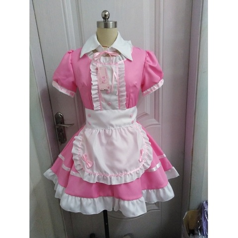 Traje de mucama para mujer, vestidos de Lolita gótica, K-ON de Anime Delantal de disfraz Cosplay, uniformes de talla grande, disfraces de Halloween ► Foto 1/6