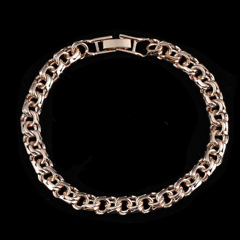 Bismark-pulsera de Color oro rosa para hombre y mujer, brazalete, Color dorado, 7MM de ancho ► Foto 1/6