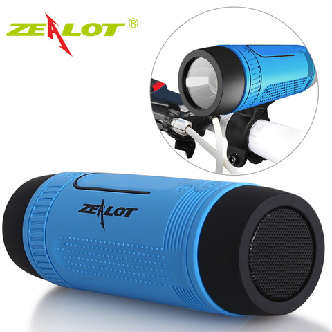 Zealot S1 altavoz portátil Bluetooth altavoz inalámbrico para bicicleta + Radio fm al aire libre impermeable Boombox soporte tarjeta TF, AUX, linterna ► Foto 1/6