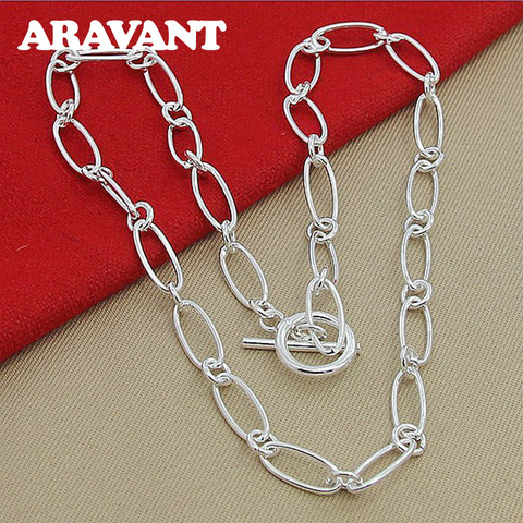 Collar de cadenas simples de plata 925 collares de mujer, accesorios de joyería ► Foto 1/5