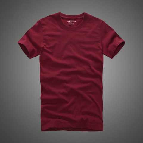Camiseta para hombre af 100% algodón sólido cuello redondo de manga corta Camiseta de alta calidad ► Foto 1/6