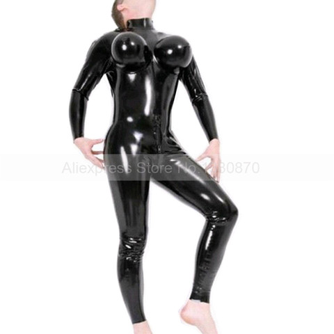 Mono de látex para hombre, Catsuit Zentai de goma, personalizado con S-LCM047 de pecho inflable ► Foto 1/1