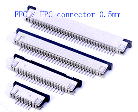 10 piezas FFC/FPC conector 0,5mm 4 Pin 5 6 7 8 10 12 14 16 18 20 22 24 26 28 30 p Tipo del cajón cinta conectador plano contacto superior ► Foto 1/2
