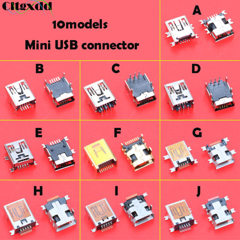 Cltgxddd 10 piezas hembra Mini USB tipo B 5pin 8pin 10 Pin SMT SMD Jack conector piezas de reparación para viejo teléfono Móvil mediados MP3 MP4 ► Foto 1/6