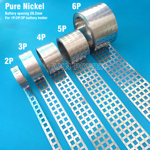 1 metro de níquel puro tab 18650 li-ion batería de níquel tira, espaciado de la célula 20,2mm, batería Ni cinturón, EV baterías busbar cinta de níquel ► Foto 1/6