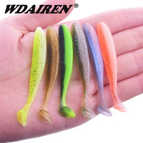 10 unids/lote señuelo de gusano para pesca de cebo 6cm 1,5g de silicona suave Plantilla de cebo de pesca de Wobblers Swimbait bajo Shad camarones olor atrae a ► Foto 1/6