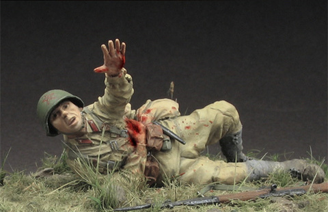 1/35 la figura de resina modelo Kit de WW2 soviética soldado herido montar sin pintar ► Foto 1/5