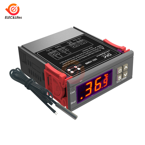 Controlador de temperatura Digital LED STC-1000 STC 1000, termostato termorregulador para calentador, congelador y nevera, 12V, 24V, 220V, 10A ► Foto 1/6