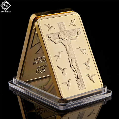 Christ Jesus-barra de oro de 1 OZ, réplica de oro 999, barra de oro revestido de lingote, moneda conmemorativa cristiana ► Foto 1/6