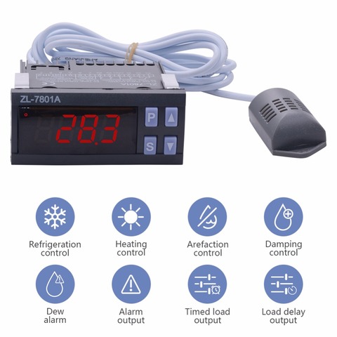Controlador de humedad y temperatura de ZL-7801A, Incubadora automática multifuncional, Sensor de temperatura, medidor de temperatura ► Foto 1/6