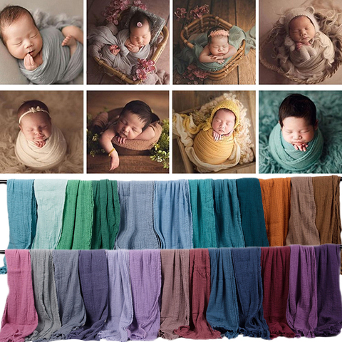180*40 CM elástico bebé foto envuelve manta algodón recién nacido fotografía tela accesorios Swaddle ► Foto 1/6