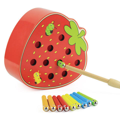 Juguetes de madera Montessori para bebé, juego de aprendizaje interactivo de matemáticas para edades tempranas, juguete interactivo de oruga que se come la manzana ► Foto 1/6