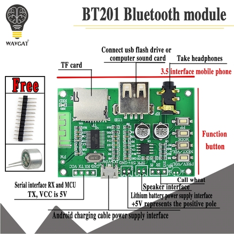 BT201-módulo amplificador de potencia de Audio, modo Dual, 5,0, Bluetooth, sin pérdidas, tarjeta Tf, U Disk Ble Spp, puerto serie, transparente, Trans ► Foto 1/6