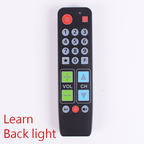 21 botones aprende Control remoto con luz trasera, controlador de botón grande para TV VCR STB DVD DVB BOX, fácil para personas mayores. ► Foto 1/6
