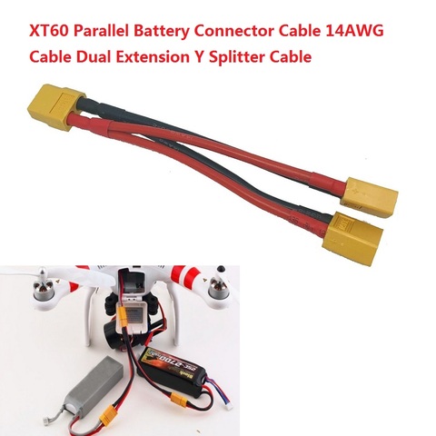 Conector de batería paralelo Xt60, Cable de extensión Dual Y divisor de silicona, 1 Uds. ► Foto 1/6