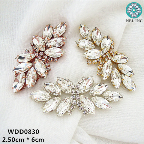 (2 unids/lote) Arco forma de diamantes de imitación apliques de arreglo caliente de plata de oro color de rosa vestido pelo accesorio DIY de hierro en WDD0830 ► Foto 1/6