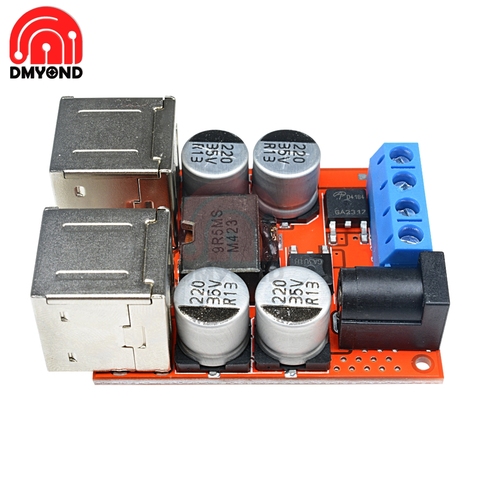 Módulo de fuente de alimentación de 8V-35V a 5V 8A DC-DC, 4 puertos USB Carga de coche, módulo de reducción de carga automática ► Foto 1/1