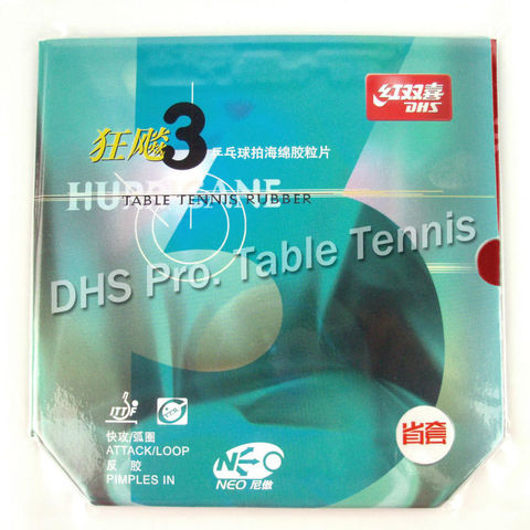 DHS NEO Hurricane 3-caucho para tenis de mesa, con esponja para raqueta de ping pong ► Foto 1/3