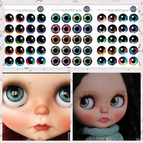 30 par/set de Chips de ojo de gato, estrella brillante, patrón de ojo de muñeca Blyth, patrón de papel para ojo de muñeca Blyth 1:6, herramienta de bricolaje ► Foto 1/5