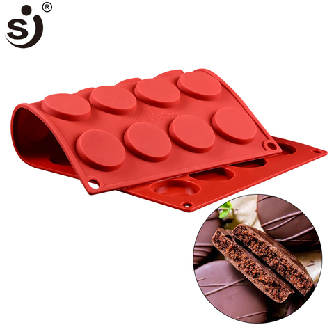 SJ plana redonda herramientas de decoración de tarta de repostería de silicona molde FDA aprobado Cookie Molld de hornear arte de Chocolate caramelo ► Foto 1/6